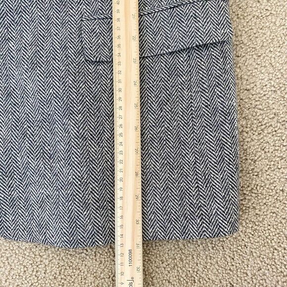 John Alexander Men’s Gray Tweed Herringbone Wool Sport Coat Blazer Jacket 46R - Picture 11 of 13